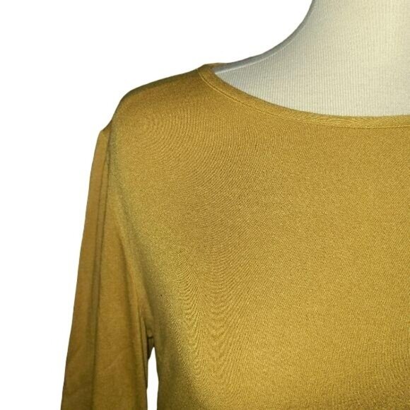 Elliott & Vine Large Soft Flowy Mustard Yellow Shirt - Picture 2 of 3